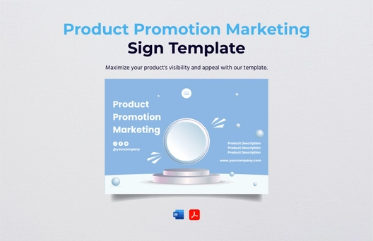 Product Promotion Marketing Sign Template