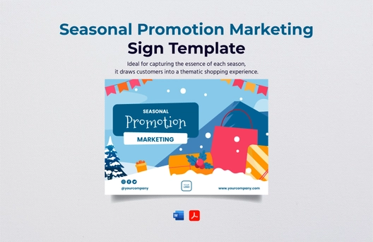 Seasonal Promotion Marketing Sign Template