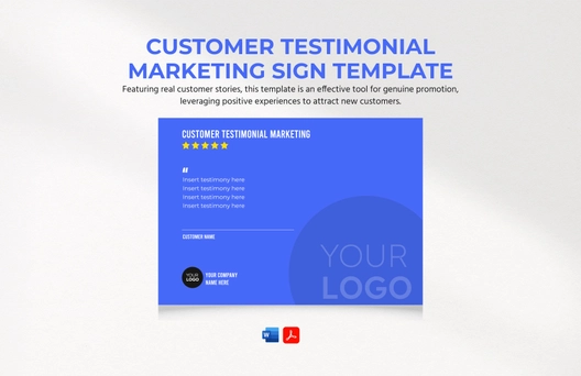 Customer Testimonial Marketing Sign Template