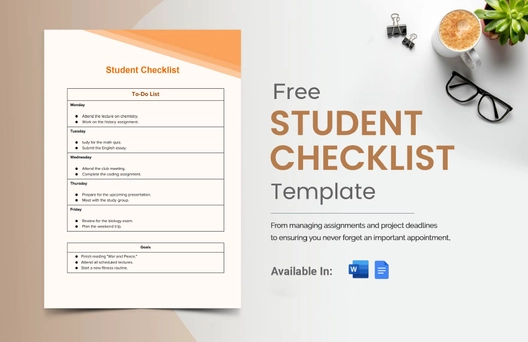 Student Checklist Template