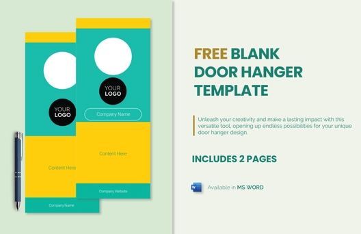 Blank Door Hanger Template