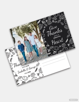 Family Thanksgiving Postcard Template