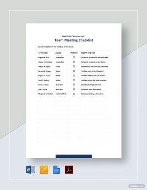 Team Meeting Checklist Template