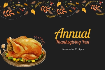 Free Thanksgiving Fest Postcard Template to Edit Online