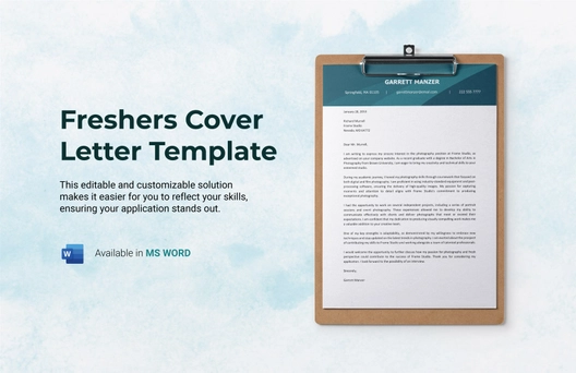 Freshers Cover Letter Template