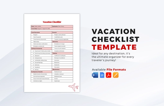 Vacation Checklist Template