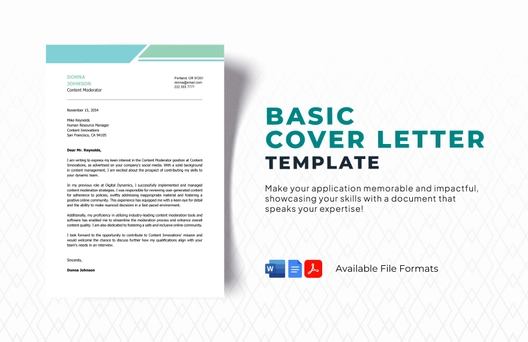 Basic Cover Letter Template