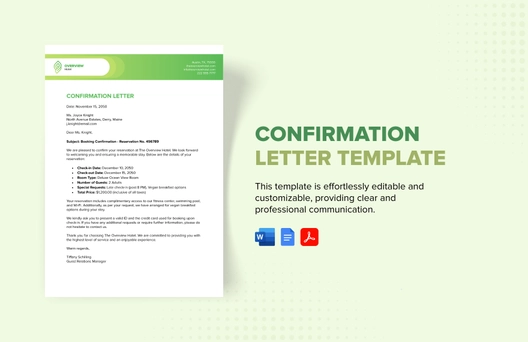 Confirmation Letter Template