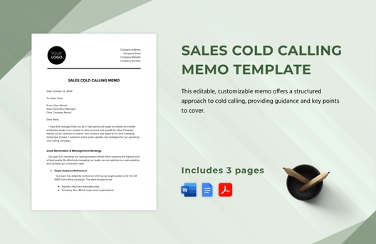 Sales Cold Calling Memo Template