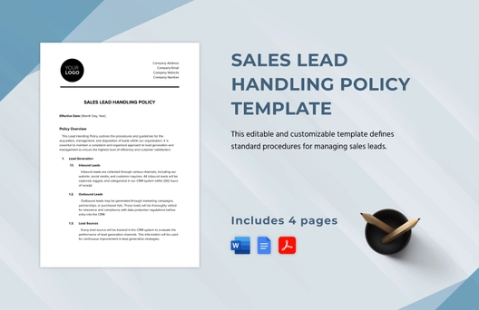 Sales Lead Handling Policy Template Sales Lead Handling Policy Template
