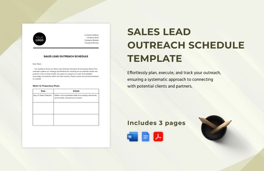 Sales Lead Outreach Schedule Template