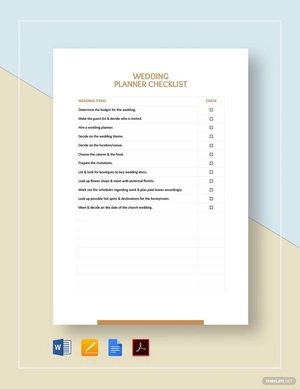 Wedding Planner Checklist Template