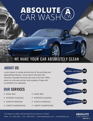 Simple Car Wash Flyer Template