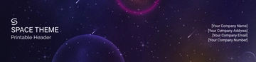 Free Space Theme Printable Header Template to Edit Online