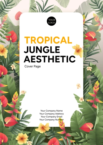 Free Tropical Jungle Aesthetic Cover Page Template to Edit Online