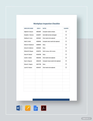 Workplace Inspection Checklist Template