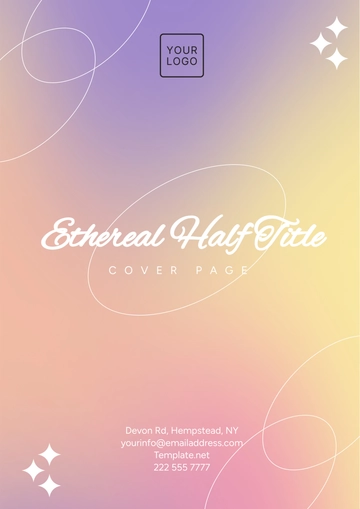 Free Ethereal Half Title Cover Page Template to Edit Online