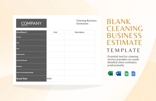 Blank Cleaning Business Estimate Template