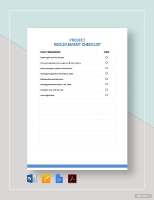 Project Requirement Checklist Template