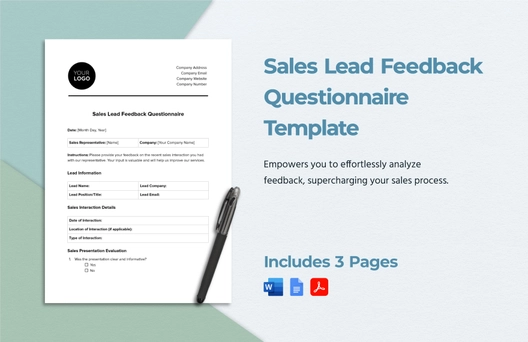 Sales Lead Feedback Questionnaire Template