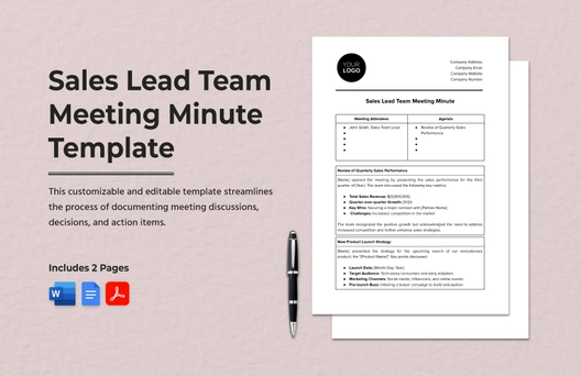 Sales Lead Team Meeting Minute Template
