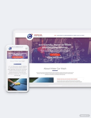 Car Wash Bootstrap Landing Page Template