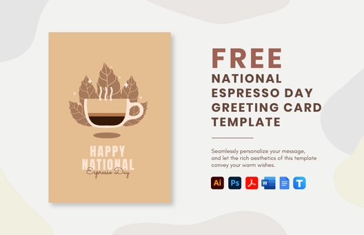 National Espresso Day Greeting Card Template