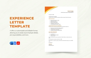 Experience Letter Template