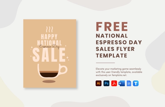 National Espresso Day Sales Flyer Template