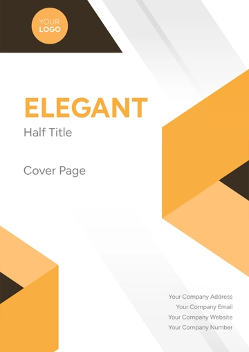 Free Elegant Half Title Cover Page Template to Edit Online