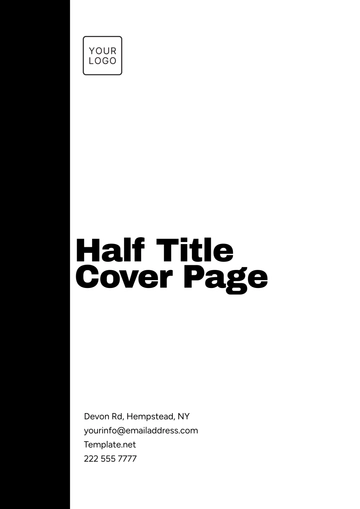 Free Bold Half Title Cover Page Template to Edit Online