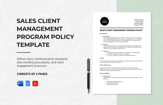 Sales Client Management Program Policy Template