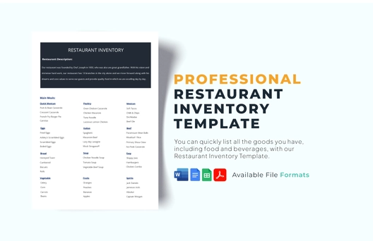 Restaurant Inventory Template