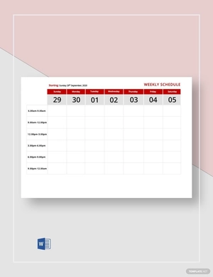 Simple Weekly Schedule Template