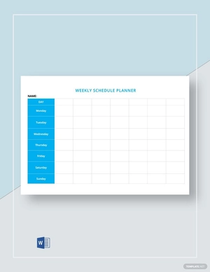 Blank Weekly Schedule Template