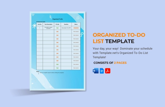 Organized To-Do List Template