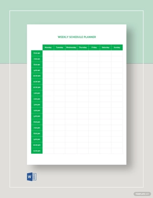 Weekly Schedule Planner Template