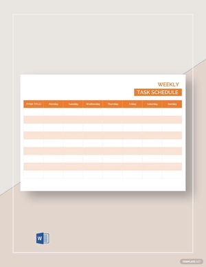 Weekly Task Schedules Template