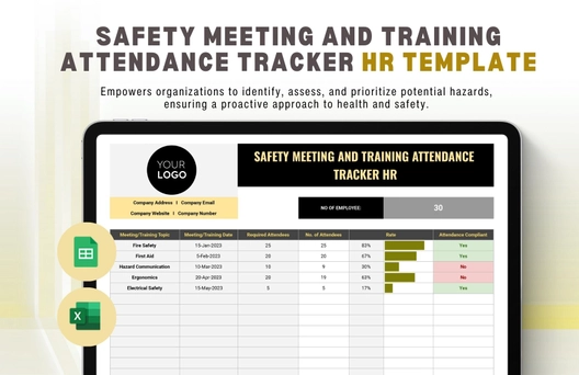Safety Meeting and Training Attendance Tracker HR Template