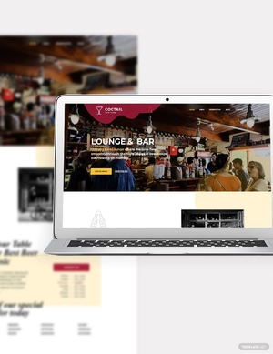 Bar & Lounge Bootstrap Landing Page Template