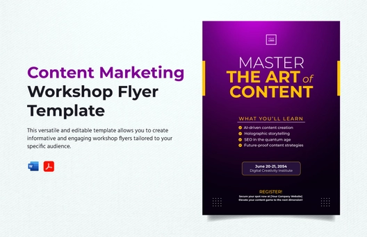 Content Marketing Workshop Flyer Template