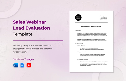 Sales Webinar Lead Evaluation Template
