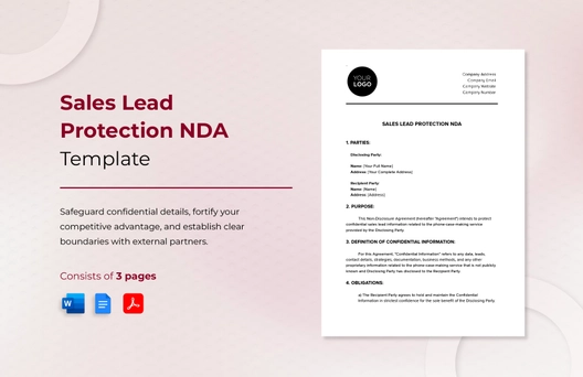 Sales Lead Protection NDA Template Sales Lead Protection NDA Template