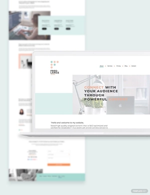 Freelance Writer Bootstrap Landing Page Template