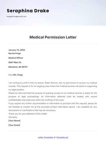 Free Medical Permission Letter Template to Edit Online