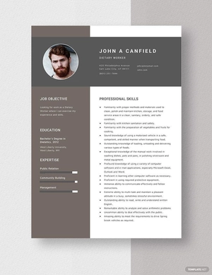 Dietary Worker Resume