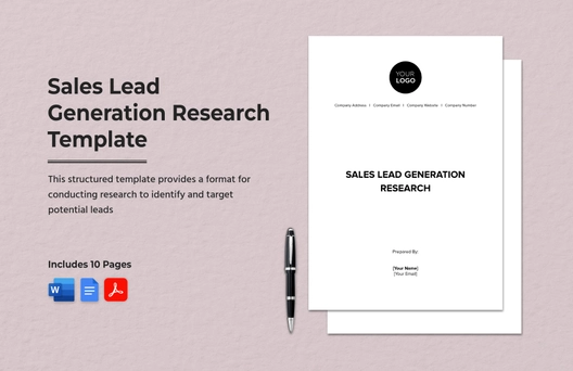 Sales Lead Generation Research Template