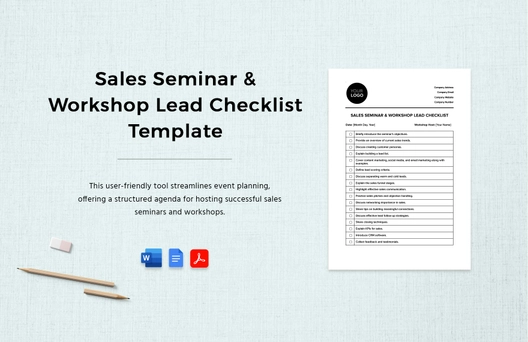 Sales Seminar & Workshop Lead Checklist Template