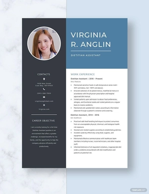Dietitian Assistant Resume