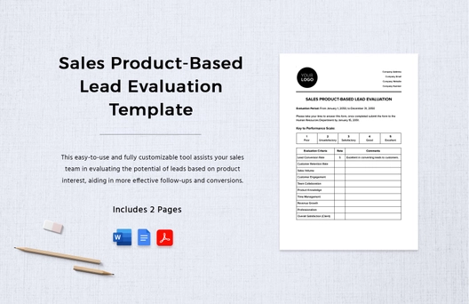 Sales Product-Based Lead Evaluation Template